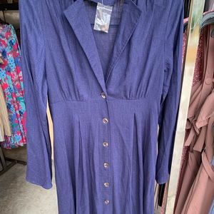 Navy blue button down dress